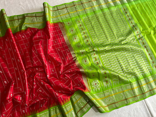 GADWAL PURE SILK CHECKS HANDLOOM SAREE