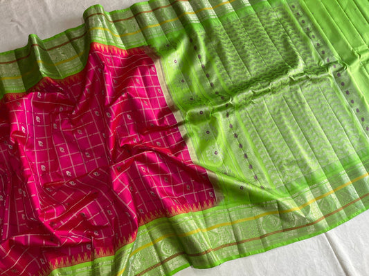 GADWAL PURE SILK CHECKS HANDLOOM SAREE