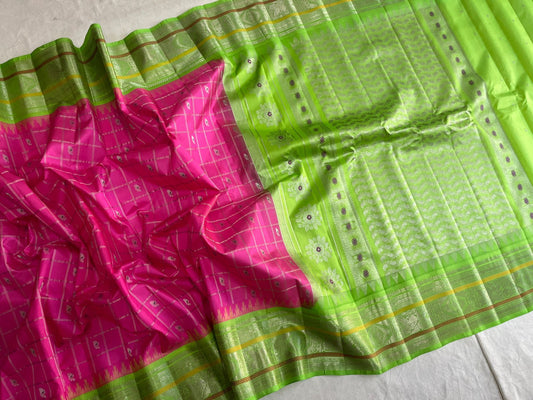GADWAL PURE SILK CHECKS HANDLOOM SAREE
