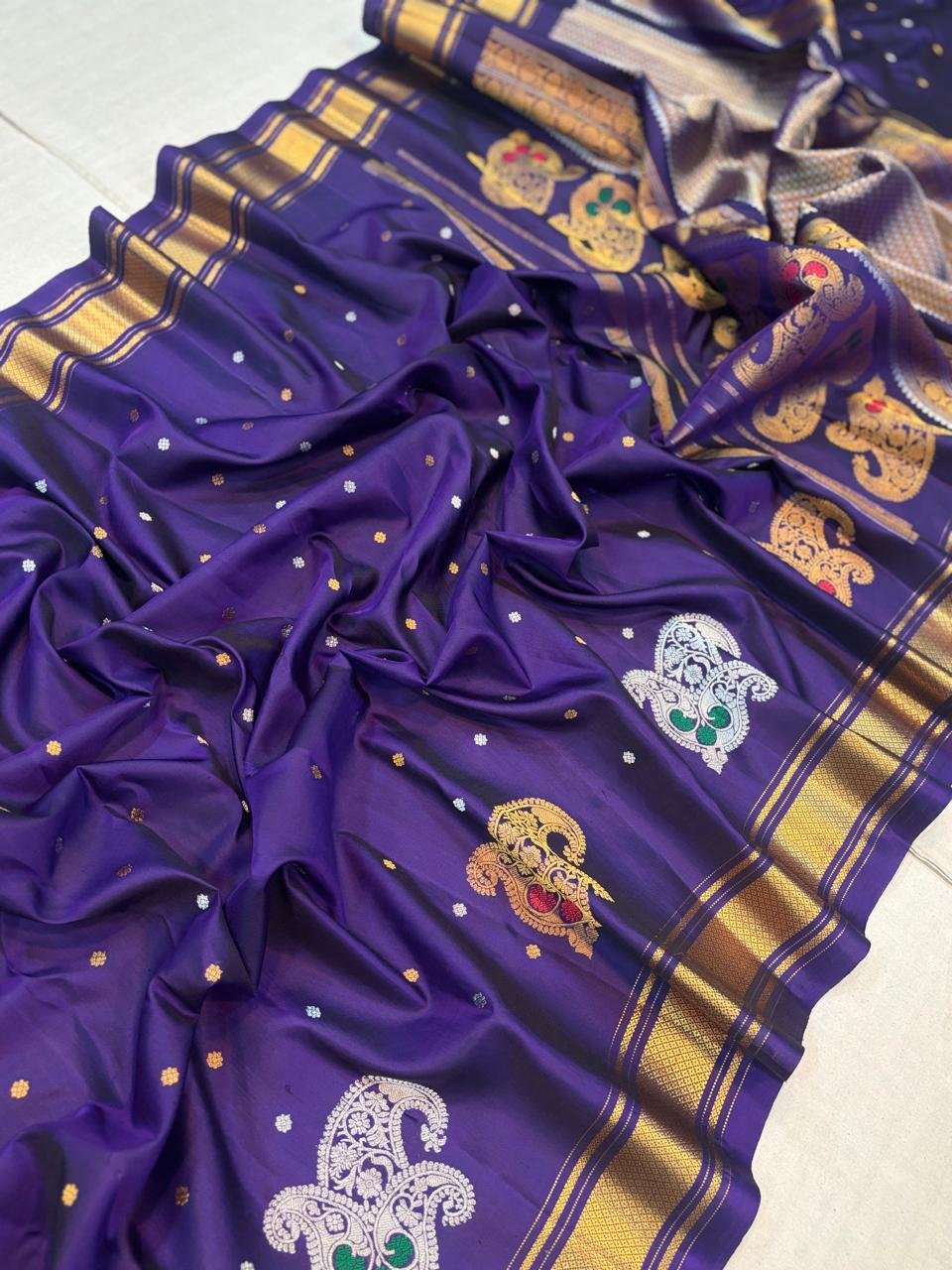 GADWAL PURE SILK MEENAKARI HANDLOOM SAREE