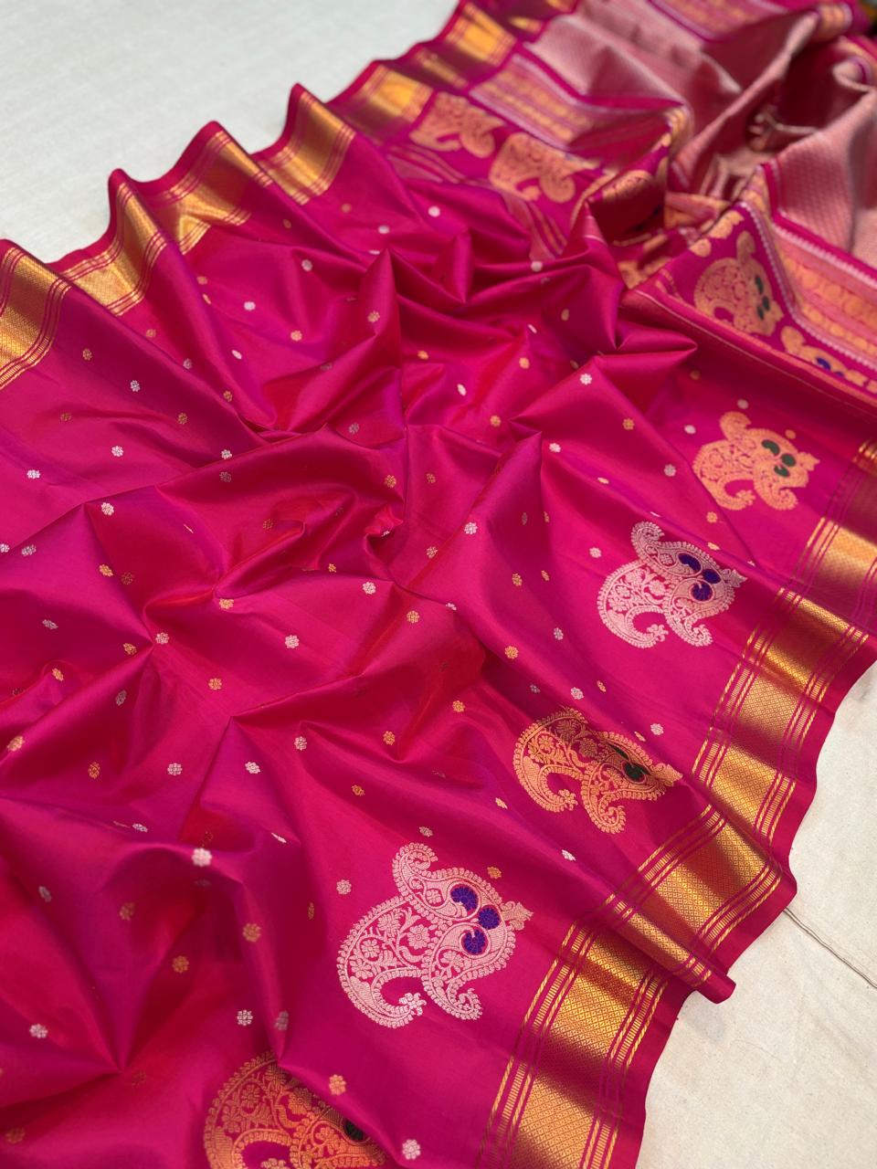 GADWAL PURE SILK MEENAKARI HANDLOOM SAREE