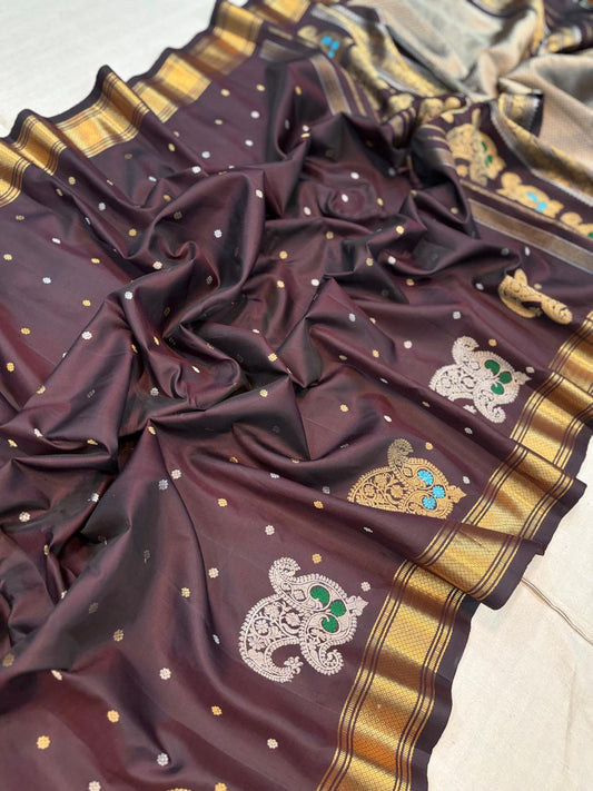 GADWAL PURE SILK MEENAKARI HANDLOOM SAREE